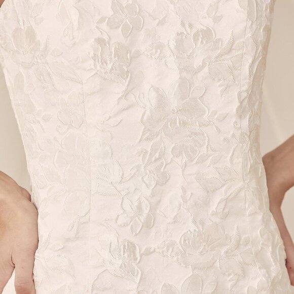 NWT Lulus Never-Ending Love White Floral Jacquard Sleeveless Mini Dress - Picture 5 of 8